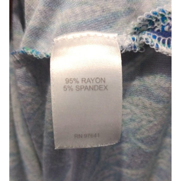 J. Jill Women's Petite Maxi Sundress Super Stretch Floral Tropical Blue/Green M - Picture 5 of 7